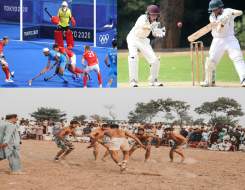 Cricket, Field Hockey, Kabaddi