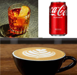 Coffee, Coca Cola, Bourbon